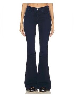 FRAME Le High Flare Jeans Dark Blue Denim Size 28x34 Fiona USA Women’s